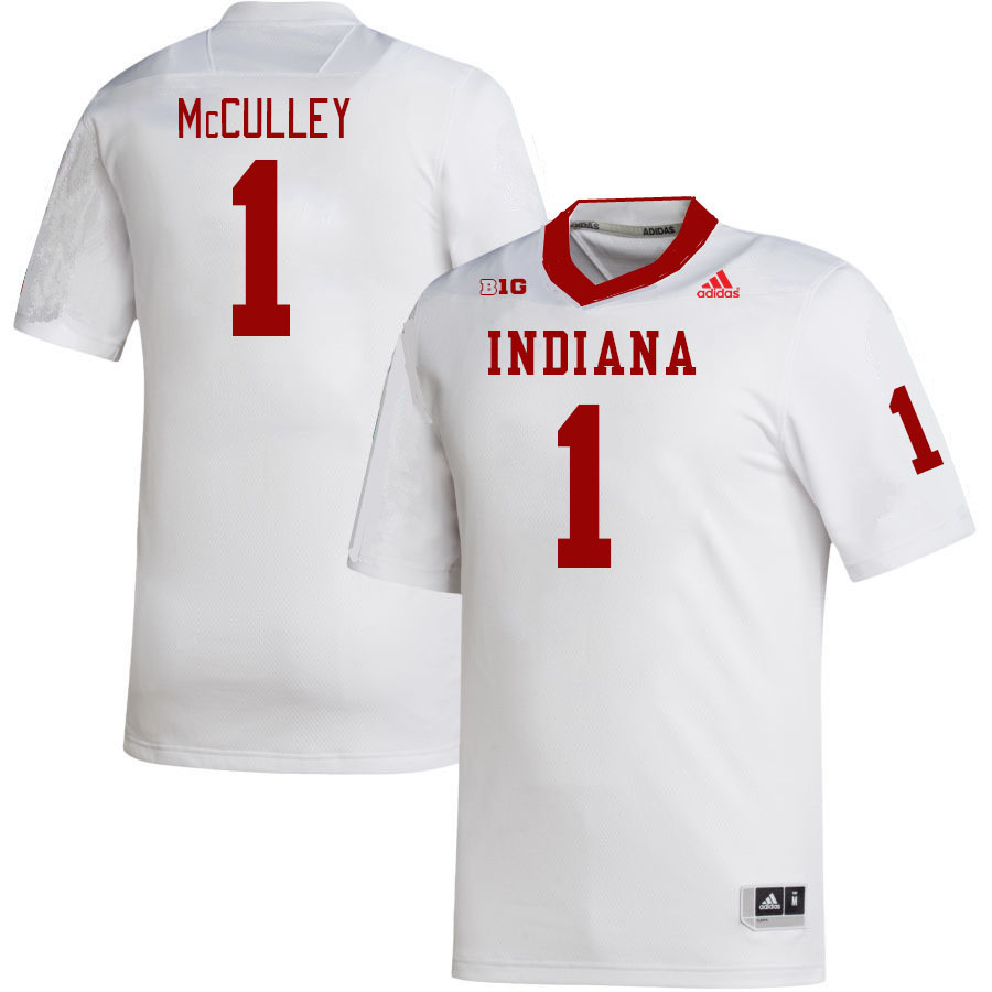 Men #1 Donaven McCulley Indiana Hoosiers College Football Jerseys Stitched-White